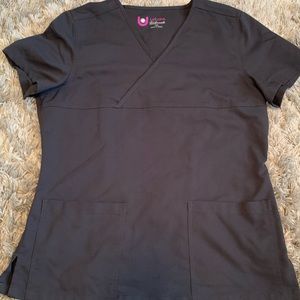 Women’s Urbane Scrubs. Medium top and Small pants. Charcoal color.